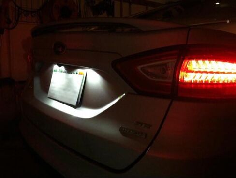 iJDMTOY Xenon White Full LED License Plate Light Kit Compatible with Ford C-Max Edge Transit Connect Ecosport Ranger, Jaguar XF XJ, 18-SMD White LED & Can-Bus Error Free in Saudi Arabia