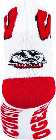 NCAA Wisconsin Badgers Black Quarter Socks, One Size, Red in Saudi Arabia