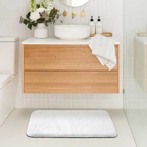 سجاد حمام أشعث من ROSMARUS للحمام غير قابل للانزلاق مقاس 43.18 سم × 60.96 سم، سجادة حمام ماصة للماء، سجادة استحمام ناعمة لأرضية الحمام وحوض الاستحمام، سجاد حمام قطيفة رقيق يمكن غسله في الغسالة، وردي بنفسجي in Kuwait