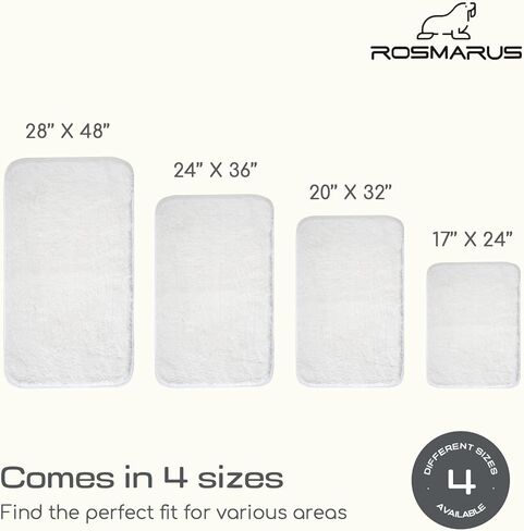 سجاد حمام أشعث من ROSMARUS للحمام غير قابل للانزلاق مقاس 43.18 سم × 60.96 سم، سجادة حمام ماصة للماء، سجادة استحمام ناعمة لأرضية الحمام وحوض الاستحمام، سجاد حمام قطيفة رقيق يمكن غسله في الغسالة، وردي بنفسجي in Kuwait