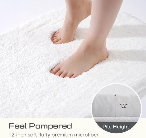سجاد حمام أشعث من ROSMARUS للحمام غير قابل للانزلاق مقاس 43.18 سم × 60.96 سم، سجادة حمام ماصة للماء، سجادة استحمام ناعمة لأرضية الحمام وحوض الاستحمام، سجاد حمام قطيفة رقيق يمكن غسله في الغسالة، وردي بنفسجي in Kuwait