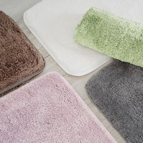 سجاد حمام أشعث من ROSMARUS للحمام غير قابل للانزلاق مقاس 43.18 سم × 60.96 سم، سجادة حمام ماصة للماء، سجادة استحمام ناعمة لأرضية الحمام وحوض الاستحمام، سجاد حمام قطيفة رقيق يمكن غسله في الغسالة، وردي بنفسجي in Kuwait