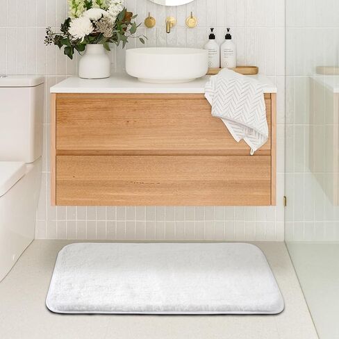 ROSMARUS Shaggy Bath Rugs for Bathroom Non Slip 17" X 24", Water Absorbent Bath Mat, Soft Shower Mat for Bathroom Floor & Tub, Fluffy Plush Bathroom Rugs Machine Washable, Purple in Kuwait