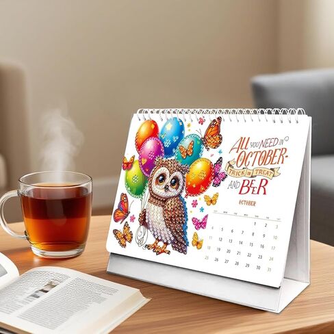 Diamond Art Calendar 2026,DIY Diamond Painting Desk Calendar Kit,December 2026 Festival Diamonds Art Calendars Small Desktop Calendar for Home Office(9.48" x 7.48") in Saudi Arabia