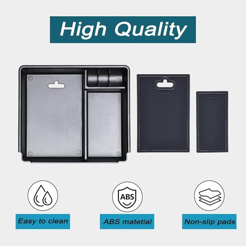 صينية تنظيم وحدة التحكم المركزية JKCOVER متوافقة مع ملحقات Toyota 4Runner 2010-2021 2022 2023 2024 وKia Telluride 2020-2024، وإدراج صندوق مسند الذراع للتخزين الثانوي ABS المواد السوداء in Kuwait
