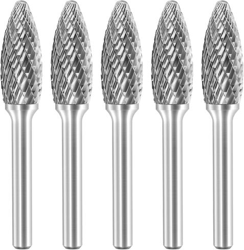SH-5 Tungsten Carbide Burr Rotary File Flame Shape Double Cut with 1/4''Shank for Die Grinder Drill Bit in Kuwait