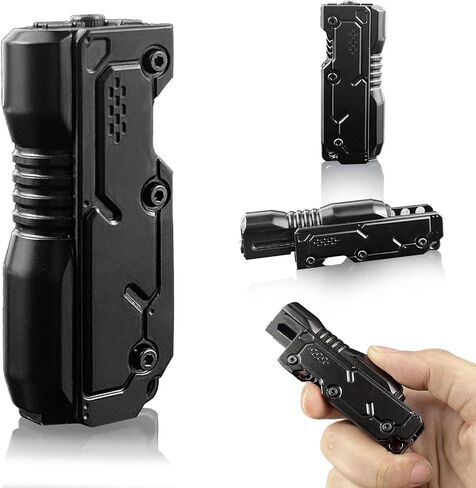 Metal Fidget Slider Toy for Adults, Cool Magnet Push Pull Robot Gun Barrel Design EDC Stress Relief Toys for ADHD & Anxiety, Magnetic Executive Desk Figet for Office, Home, Travel (Black) in Kuwait