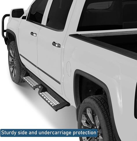 Hooke Road Running Board 5.2" Drop Down Side Step Bars for 2007-2018 Chevy Silverado/GMC Sierra 1500 Crew Cab & 2007-2019 Silverado/Sierra 2500HD 3500HD Crew Cab (4 Full-Size Doors) in Saudi Arabia