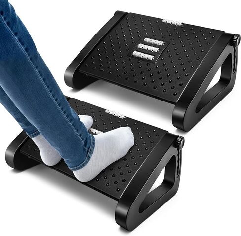 قطعتان من مسند القدمين من بيفير لتحت المكتب في العمل، مسند قدم مريح قابل للتعديل بـ 6 ارتفاعات لتحت المكتب مع سطح للتدليك في العمل، مسند قدم تحت المكتب لتخفيف الضغط في المكتب والمنزل in Kuwait