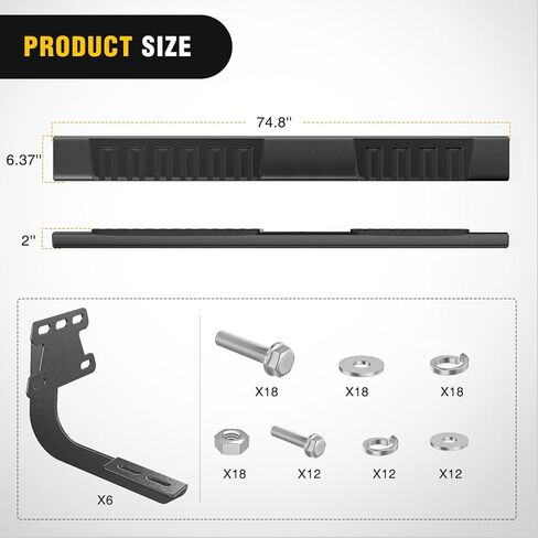 لوحات تشغيل Nilight لسيارة 2007-2018 Chevy Silverado/GMC Sierra 1500 Crew Cab 2007-2019 Chevy Silverado/GMC Sierra 2500HD 3500HD 6 بوصة قضبان نيرف جانبية من الألومنيوم مقاومة للانزلاق، ضمان لمدة عامين in Saudi Arabia