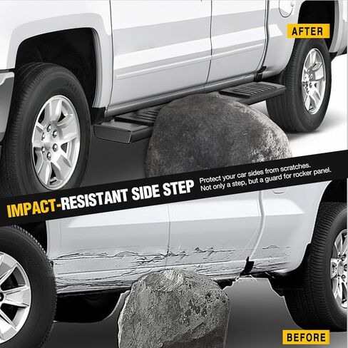 لوحات تشغيل Nilight لسيارة 2007-2018 Chevy Silverado/GMC Sierra 1500 Crew Cab 2007-2019 Chevy Silverado/GMC Sierra 2500HD 3500HD 6 بوصة قضبان نيرف جانبية من الألومنيوم مقاومة للانزلاق، ضمان لمدة عامين in Saudi Arabia