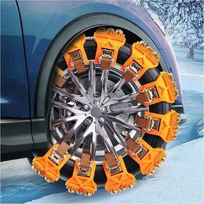 Snow Tire Chains for Polestar 2, 2021 2022 2023 2024 2025, 8 Steel Nails Per Strip, with Tool, Universal for 165-245MM Tires, Portable Reusable Universal Emergency Tire Traction Chain in Saudi Arabia