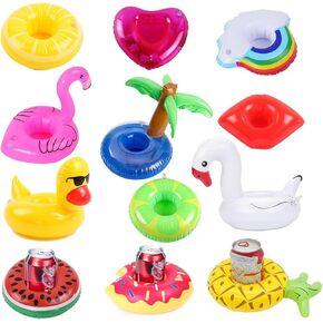 12 Pack Inflatable Drink Holders Drink Floats Inflatable Cup Coasters for Pool Party, Drink Floats for Pool, Pool Drink Holder Floats for Parties, Bachelorette Party Favors in Saudi Arabia