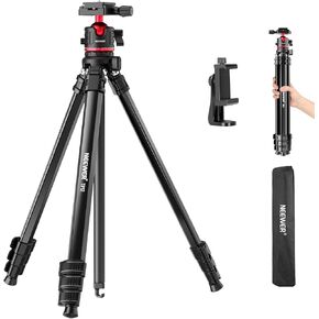 NEEWER Upgraded 80.7" Carbon Fiber Camera Tripod Monopod with Telescopic 2 Section Center Axes, 360° Panorama Ballhead, 1/4" Arca Type QR Plate, Travel Tripod with ø28mm Column, Max Load 26.5lb, N55CR in Kuwait