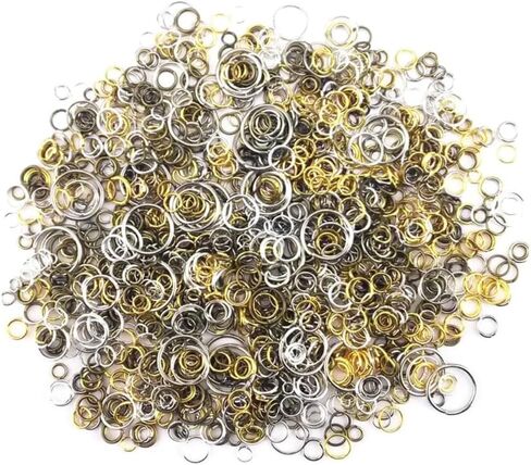 ?100 Gram (Approx 1650pcs) Mixed Color and Size Assorted Antique Jump Ring Connector Link for Crafting, Jewelry Making Accessory in Saudi Arabia