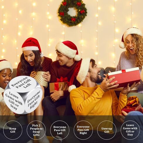 سانتا مبادلة هدية تبادل النرد، تبادل هدايا الفيل الأبيض لحفلة الأسرة، ألعاب حفلة عيد الميلاد فرحان، تخزين المواد للرجال النساء، عيد الميلاد السري هدايا سانتا النساء الرجال البالغين المراهقين in Saudi Arabia