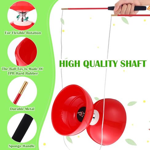 Hungdao 5 Set Chinese Diabolo Set Triple Bearing Chinese Yoyo 5" Multi Colors Diabolo Big Diabolo Yoyo Toy with 5 Pairs Fiberglass Sticks, 5 Mesh Drawstring Bags and 5 Strings in Saudi Arabia