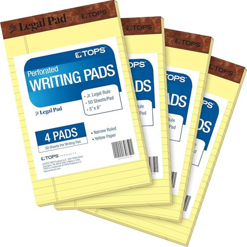 Tops Yellow Legal Pads 8.5 X 11 Wide Ruled Pack of 24 - The Legal Pad Brand Notepads 8.5 X 11-50 Sheets Per Note Pad in Saudi Arabia