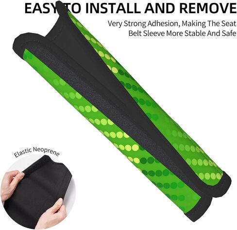 Satin Dots - Shades of Lime Green Soft Auto Seat Belt Cover Seatbelt Shoulder Pad Cushions 2 Pcs Universal Fit for All Cars and Backpack for A More Comfortable Driving in Saudi Arabia