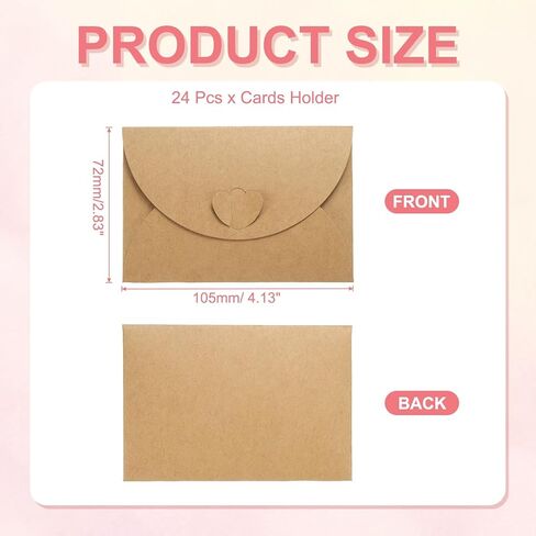 PATIKIL 4.1 x 2.8 Inch Mini Card Envelopes, 24PCS Cute Envelopes Holder with Heart Clasp for Birthday Weddings Favors Business Greeting Cards, Dark Green in Saudi Arabia
