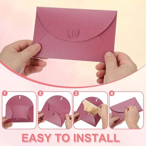 PATIKIL 4.1 x 2.8 Inch Mini Card Envelopes, 24PCS Cute Envelopes Holder with Heart Clasp for Birthday Weddings Favors Business Greeting Cards, Dark Green in Saudi Arabia