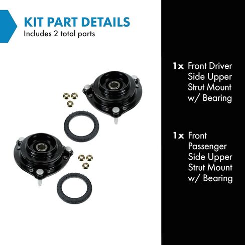 TRQ Front Upper Strut Mount with Bearing Compatible with 1999-2003 Saab 9-3 in Saudi Arabia