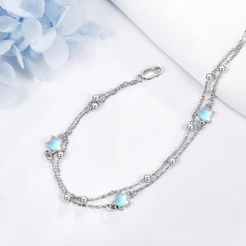 YFN Moonstone Bracelet 925 Sterling Silver Leaf Moonstone Bracelet Moonstone Jewelry for Women Girls in Saudi Arabia