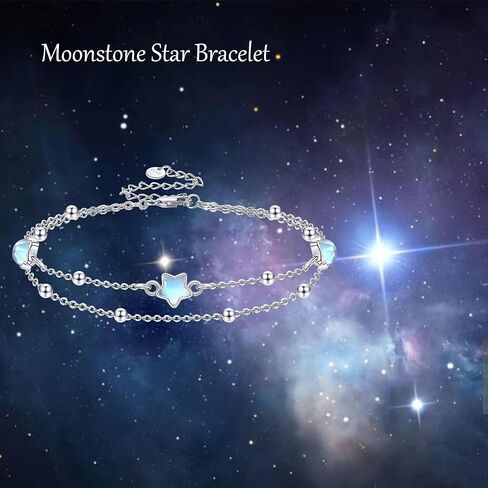 YFN Moonstone Bracelet 925 Sterling Silver Leaf Moonstone Bracelet Moonstone Jewelry for Women Girls in Saudi Arabia