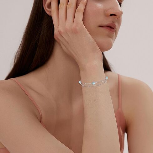 YFN Moonstone Bracelet 925 Sterling Silver Leaf Moonstone Bracelet Moonstone Jewelry for Women Girls in Saudi Arabia