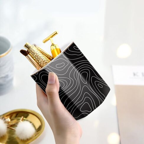 WAVEYU Pen Holder, Pencil Cup for Desk, Cute Desk Organizer, Durable Ceramic Decorative Makeup Brush Desktop Accessories, Stylish Stationery for Office, Home, Cute Cat Pattern in Kuwait