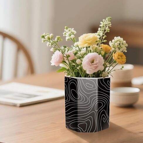 WAVEYU Pen Holder, Pencil Cup for Desk, Cute Desk Organizer, Durable Ceramic Decorative Makeup Brush Desktop Accessories, Stylish Stationery for Office, Home, Cute Cat Pattern in Kuwait