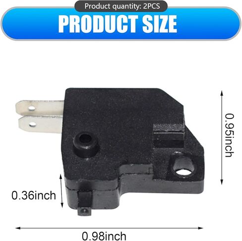 2PCS Motorcycle Brake Light Switch, Left Right Brake Lamp Switch, Universal Stop Light Switchs for Motorcycles Off-Road Vehicles (Black) in Saudi Arabia