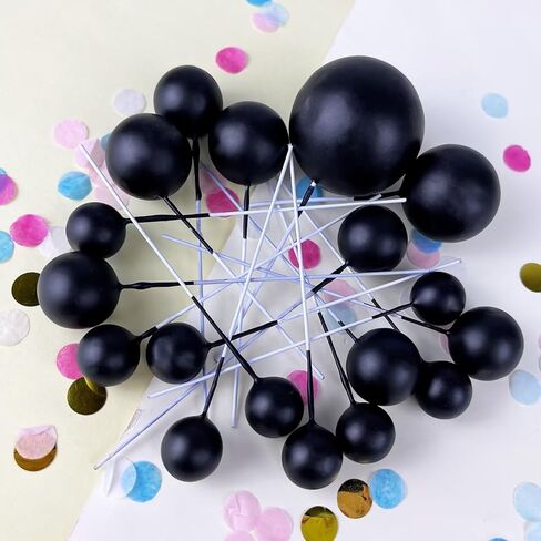 18 PCS Balls Cake Topper Gold 5 Sizes Ball Cake Picks for DIY Baking Wedding Anniversary Birthday Decoration in Saudi Arabia