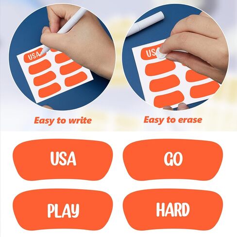 96 Pairs Eye Strips Sports Eye Strips Breathable Baseball Eye Strips with 1 Piece White Pencil for Baseball Football Softball Fans on Game Day (Black) in Kuwait