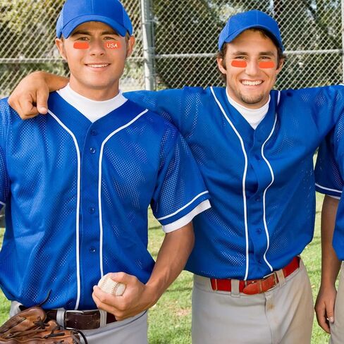 96 Pairs Eye Strips Sports Eye Strips Breathable Baseball Eye Strips with 1 Piece White Pencil for Baseball Football Softball Fans on Game Day (Black) in Kuwait