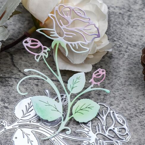 قالب قوالب القطع المعدنية من Rose Craft - قطعة واحدة، قوالب قطع الزهور لنقش الورق بنفسك، سجل القصاصات، ألبوم الصور، الختم المصنوع يدويًا، وتزيين الهدايا in Kuwait