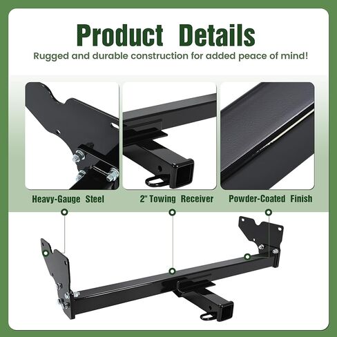 Class-3 Trailer Hitch w/2" Receiver Compatible with 2018-2023 Volkswagen Tiguan All Towing Hitch Receiver Steel Powder Coated Black in Saudi Arabia