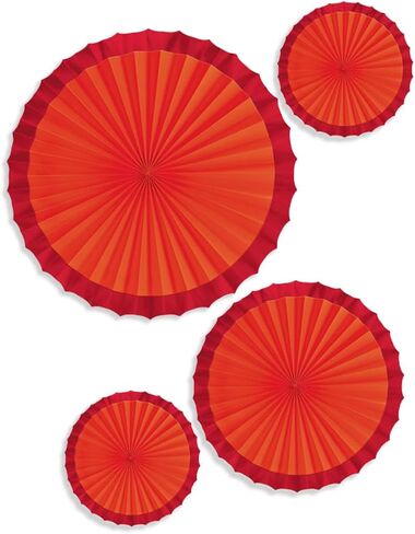 Hot Stamp Paper Fans (Pack of 4) - Assorted Sizes | Elegant & Durable - Perfect for Home Decor, Celebrations & Events, Gold in Saudi Arabia