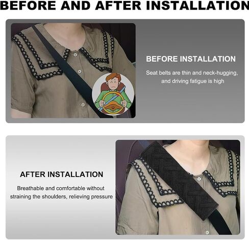 2 Pack Universal Soft and Comfortable Car Seat Belt Pads Harness Covers Backpack Shoulder Automotive Seat Belt Cushion Pad Cover for Adults Black in Saudi Arabia