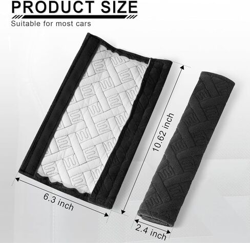 2 Pack Universal Soft and Comfortable Car Seat Belt Pads Harness Covers Backpack Shoulder Automotive Seat Belt Cushion Pad Cover for Adults Black in Saudi Arabia