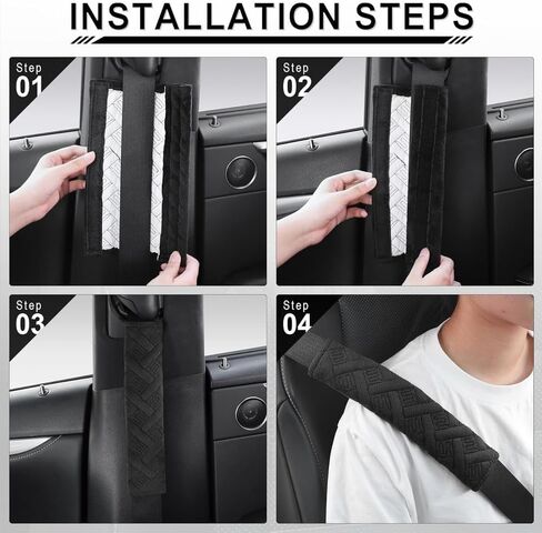 2 Pack Universal Soft and Comfortable Car Seat Belt Pads Harness Covers Backpack Shoulder Automotive Seat Belt Cushion Pad Cover for Adults Black in Saudi Arabia
