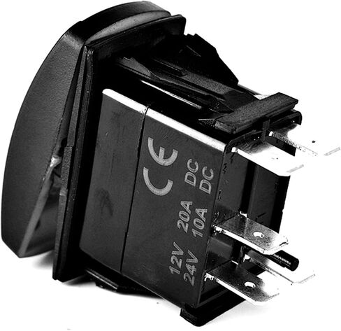 STVMotorsports 5 Pin Laser Automotive Rocker Switches On/Off LED Light 12V 20A - الملحقات الداخلية للسيارة والشاحنات وUTV وATV والمركبات المساعدة والمركبات على الطرق الوعرة (راديو، أحمر) in Kuwait