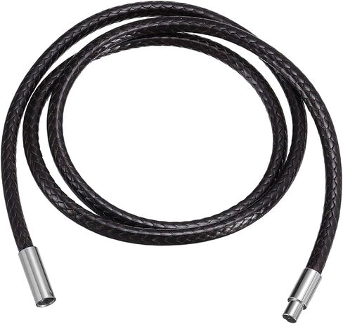 uxcell Leather Cord Necklace with Stainless Steel Clasp, Braided Wax Rope Chain for Pendant in Saudi Arabia