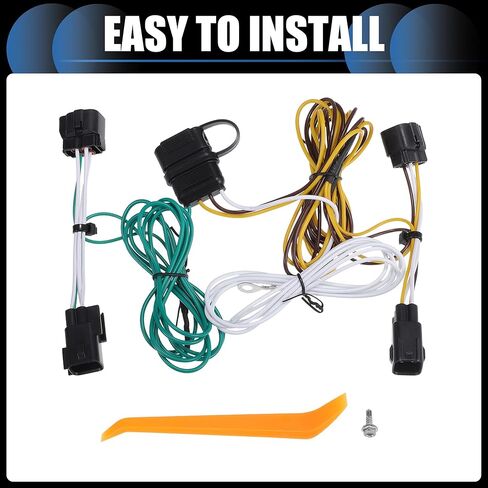 55363 Replacement 4 Pin Trailer Wiring Harness Vehicle end, Plug & Play, for Jeep Wrangler TJ 1998-2006 Black, 1 Set in Saudi Arabia