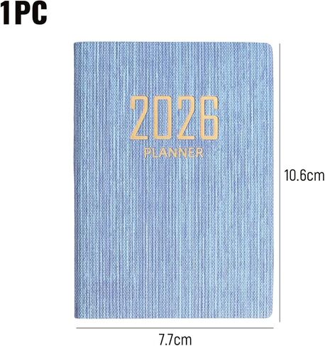 2026 Portable A7 Notebooks PU Cover 365-Day Daily Weekly Schedule Notebook Calendar Journal Books School Office Supplies (Blue) in Saudi Arabia