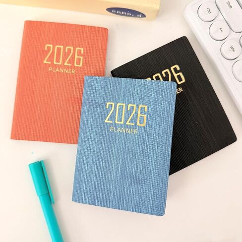 2026 Portable A7 Notebooks PU Cover 365-Day Daily Weekly Schedule Notebook Calendar Journal Books School Office Supplies (Blue) in Saudi Arabia