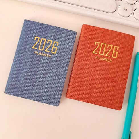 2026 Portable A7 Notebooks PU Cover 365-Day Daily Weekly Schedule Notebook Calendar Journal Books School Office Supplies (Blue) in Saudi Arabia