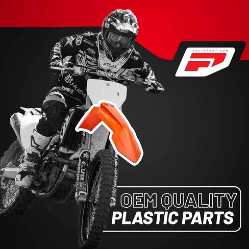 Polisport Motocross (MX) طقم بلاستيكي طبق الأصل لـ KTM SX 85 (2018-24) - جودة OEM، متينة ومرنة ومثالية - برتقالي / أبيض in Saudi Arabia