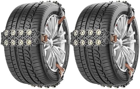 Snow Tire Chains for Polestar 1, 2020 2021, 8 Steel Nails Per Strip, with Tool, Universal for 165-245MM Tires, Portable Reusable Universal Emergency Tire Traction Chain, black-8PCS in Saudi Arabia