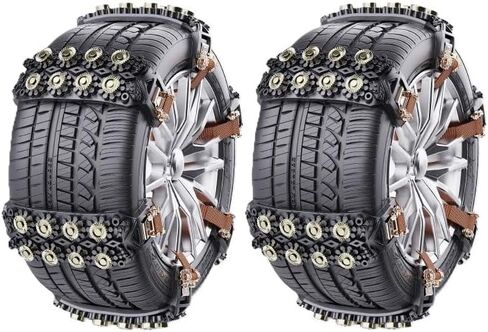 Snow Tire Chains for Polestar 4, 2025, 8 Steel Nails Per Strip, with Tool, Universal for 165-245MM Tires, Portable Reusable Universal Emergency Tire Traction Chain,black-6PCS in Saudi Arabia